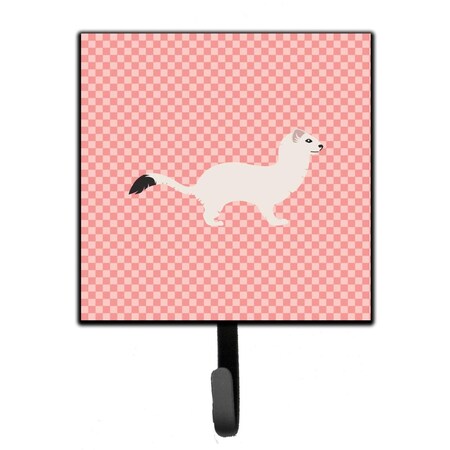 Carolines Treasures Stoat Short Tailed Weasel Pink Check Leash or Key Holder BB7872SH4